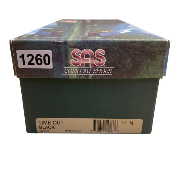 SAS Men’s Black Leather Comfort Lace Up Time Out Shoes Size 11N