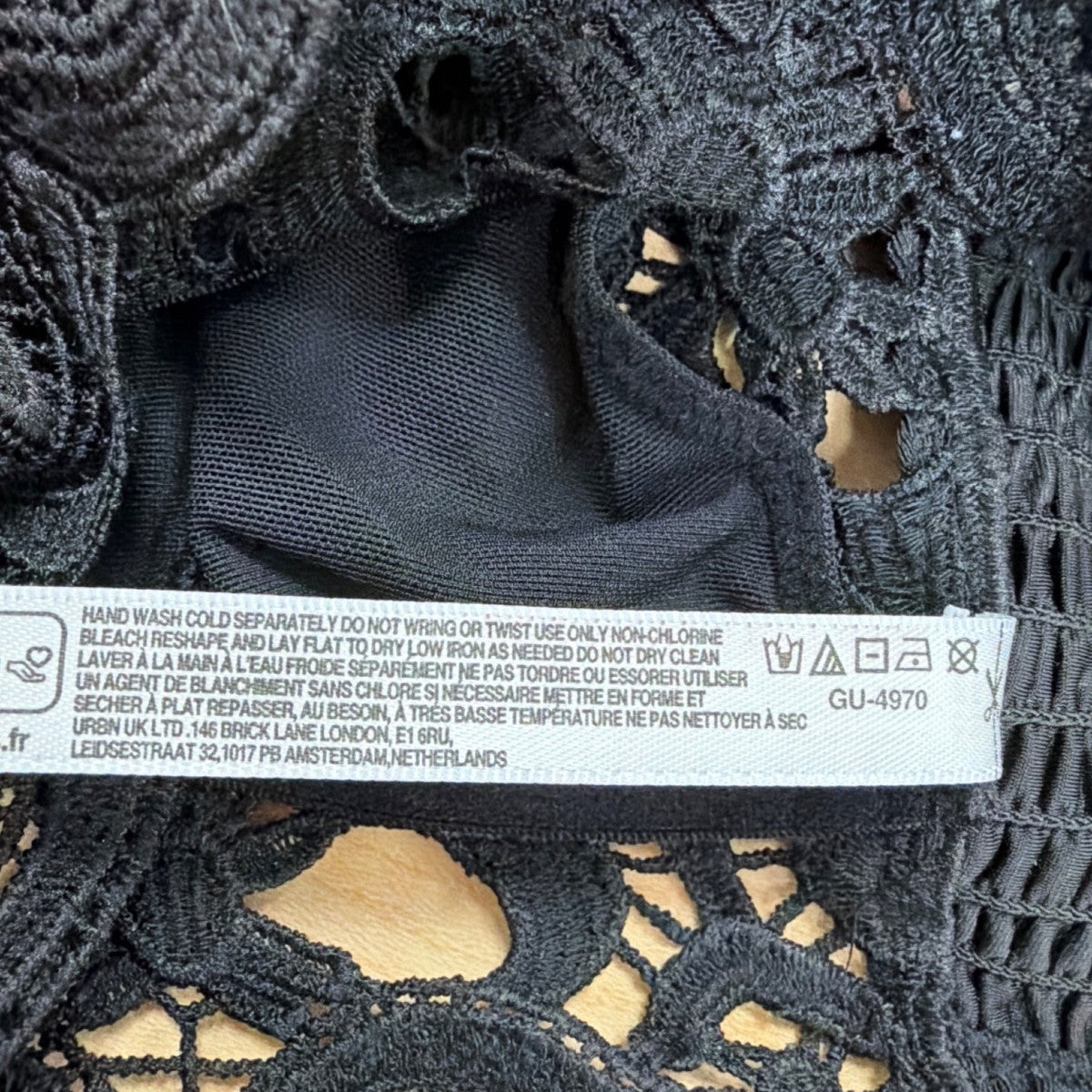 Anthropologie Womens Black Lace Crochet Bralette Top Size M