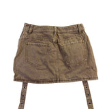 Fashion Nova Womens Brown Washed Micro Mini Skirt W/ Pockets Size M