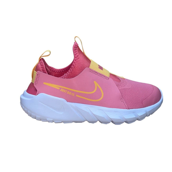 Nike Girls GS Coral Chalk Citron Pulse Flex Runner 2 Slip-On Sneakers Size 5.5Y