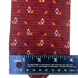 Calvin Klein Mens Burgundy Silk Patterned Tie Geometric Diamond Classic Design