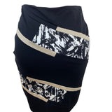 White House Black Market Womens Black Abstract Print Pencil Skirt Size 2