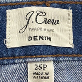 J. Crew Womens Blue Cotton Denim Mini Skirt Frayed Hem Casual Petite 25P