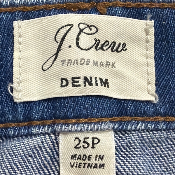 J. Crew Womens Blue Cotton Denim Mini Skirt Frayed Hem Casual Petite 25P