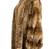 Vintage Gartenhaus Brown Long Fur Coat for Women