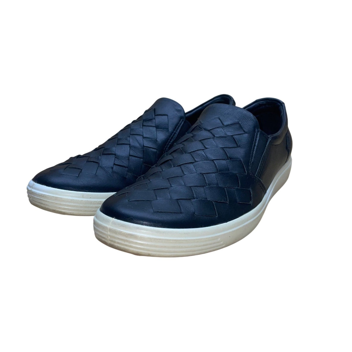 Ecco Women’s Black Woven Leather Upper Slip-On Casual Shoes Size 9
