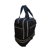 Biaggi Women’s Black Nylon Expandable With Wheels Rolling Carry-On Luggage Bag