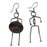 Mexican Sterling Silver Earrings Figural Abstract Design Handcrafted 925