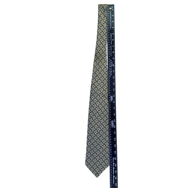 Bert Pullitzer  Yellow & Navy Silk Mens Patterned Tie By Beau Ties