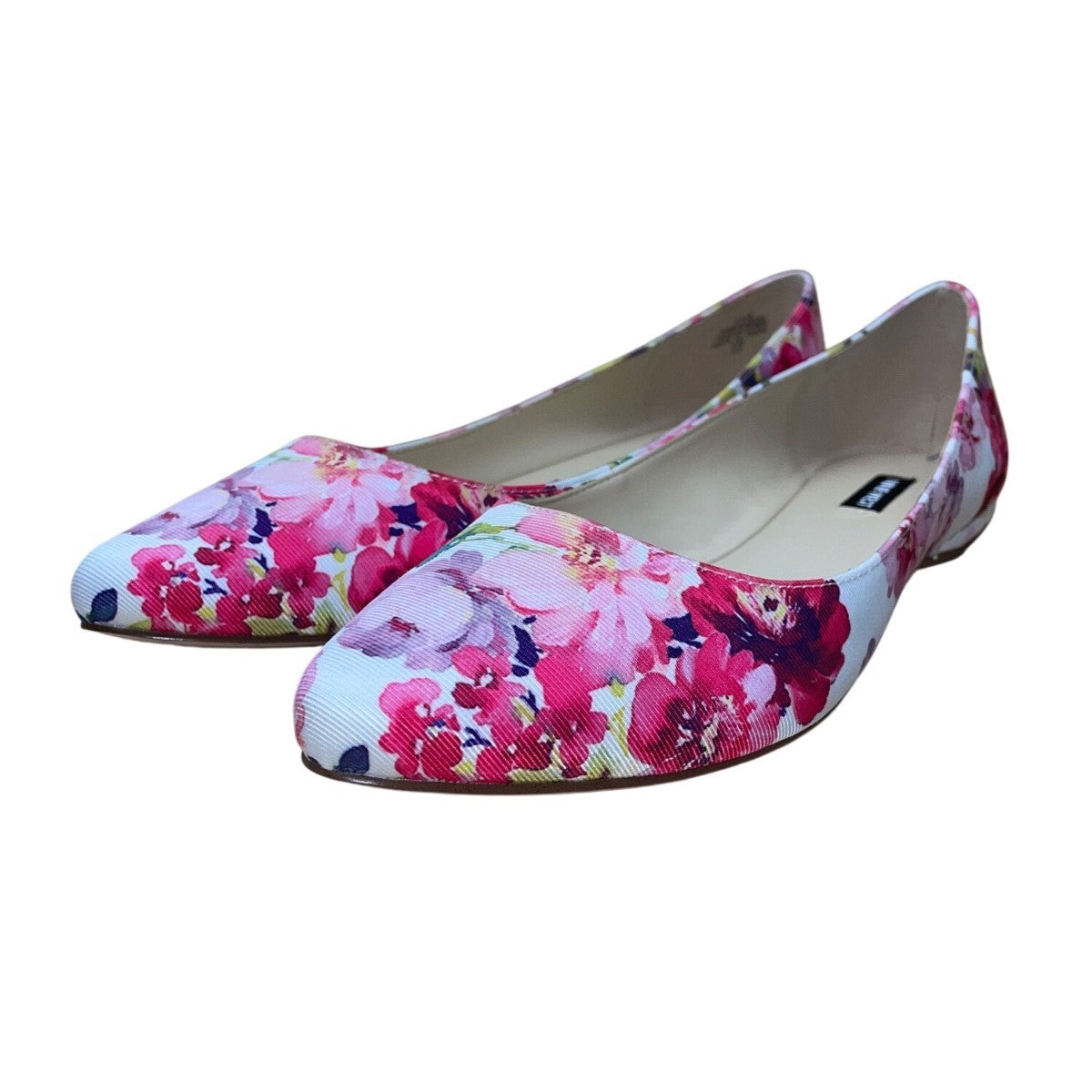 Nine West Women’s White & Red Floral Print Speak Up 2 Ballet Flats Size 9.5M
