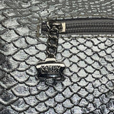 Kathy Women’s Silver Faux Snakeskin With Gemstone Embellishments Shoulder Bag