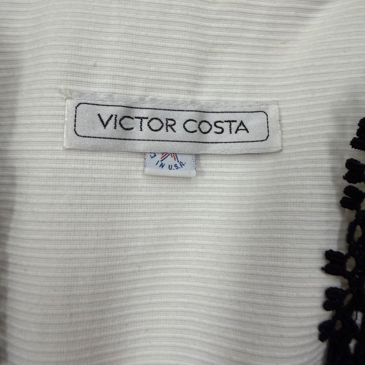 Victor Costa Women’s White & Black Dress & Blazer Set Elegant Lace Size 10