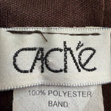 Cache Womens Brown Halter Maxi Gown With Metallic Gold Straps Sz 4