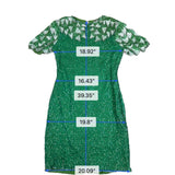 Royal Feelings Womens Green Silk Beaded Embellished Dress Rayon Lining Size M