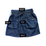 Zara Basic Womens Blue Lyocell Mini Skirt With Pockets Stylish Sz M 28