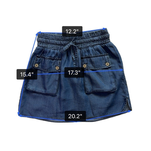 Zara Basic Womens Blue Lyocell Mini Skirt With Pockets Stylish Sz M 28