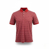 Walter Hagen Mens Red Striped Polo Shirt Lightweight Golf Performance Size L