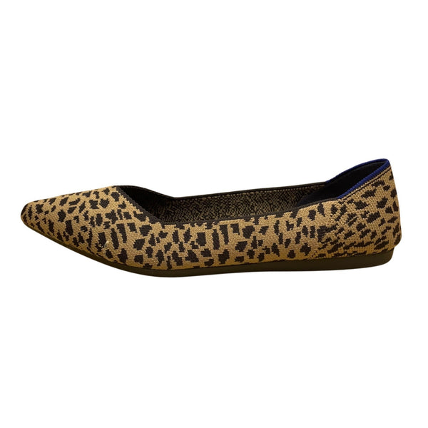 Rothys Women’s Brown & Black Leopard knitted Pointed Toe Flats Size W9