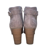 Lauren Conrad Women’s Taupe Faux Suede Block Heel Rose Hip Ankle Boots Size 8