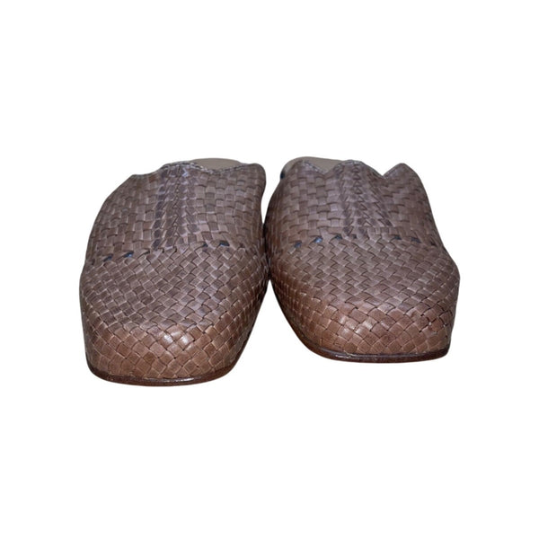 Sesto Meucci Women's Brown Woven Leather Mule Slip-On Shoes Size 10C