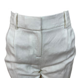 Calvin Klein Womens High-Rise White Trousers With Straight Fit Size 6 - New