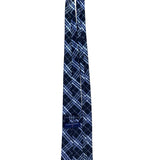 Saddlebred Mens Navy & Blue Plaid Silk Blend Necktie Classic Pattern Formal Wear