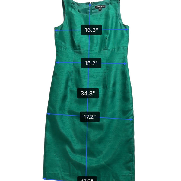 Albert Nipon Womens Green Dress & Jacket Set Elegant Formal Outfit Size 4