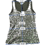 Calvin Klein Womens Olive Sequined Tank Top Petite Stylish Lightweight Sz M