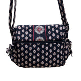 Vera Bradley Women’s Black Quilted Paisley Floral  Adjustable Crossbody Bag