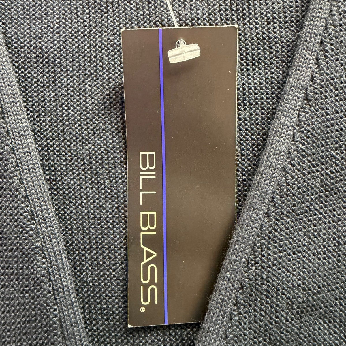 Bill Blass Mens Navy Cardigan Sweater V-Neck Casual Button Front Knit Sz L