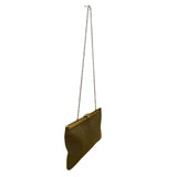 Vintage Gold Faux Leather & Crocodile Embossed With Chain Strap Clutch Bag