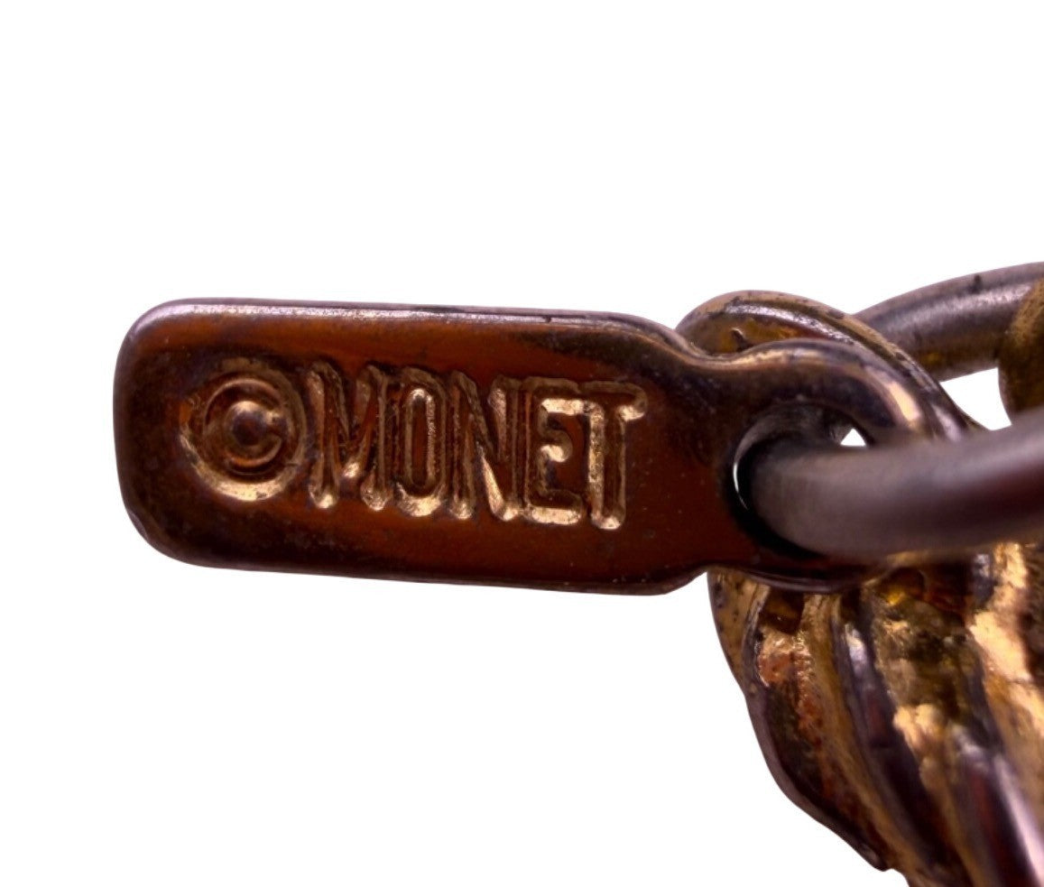 Monet Womens Gold Tone Metal Rope Chain Bracelet Elegant Design Vintage