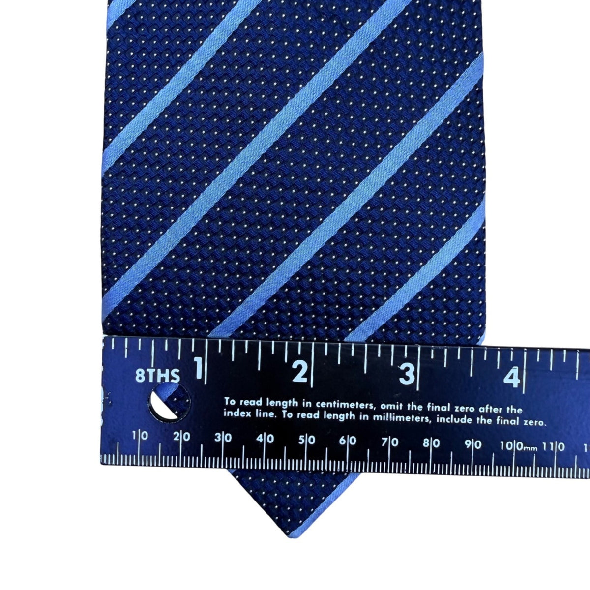 Armani Mens Blue 100% Silk Patterned Striped Tie Made In Italy