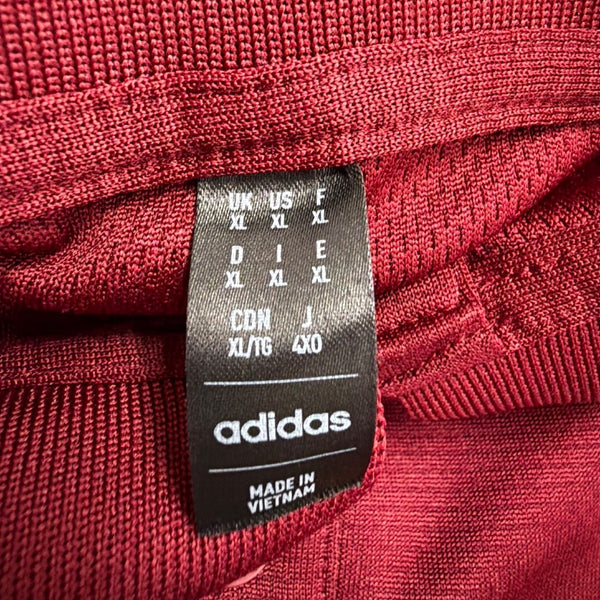 Adidas Mens Red Polyester Polo Shirt  Short Sleeve Classic Fit Style Size XL