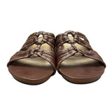 Umberto Raffini Women’s Copper Brown Leather Contessa Wedge Sandals Size 41