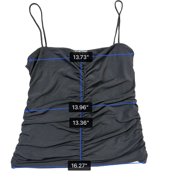 J.Crew Womens Black Ruched Spaghetti Strap Tank Top Size M