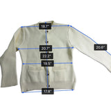 Womens Cream Button-Up Cardigan Sweater Long Sleeve Lightweight Knitted
