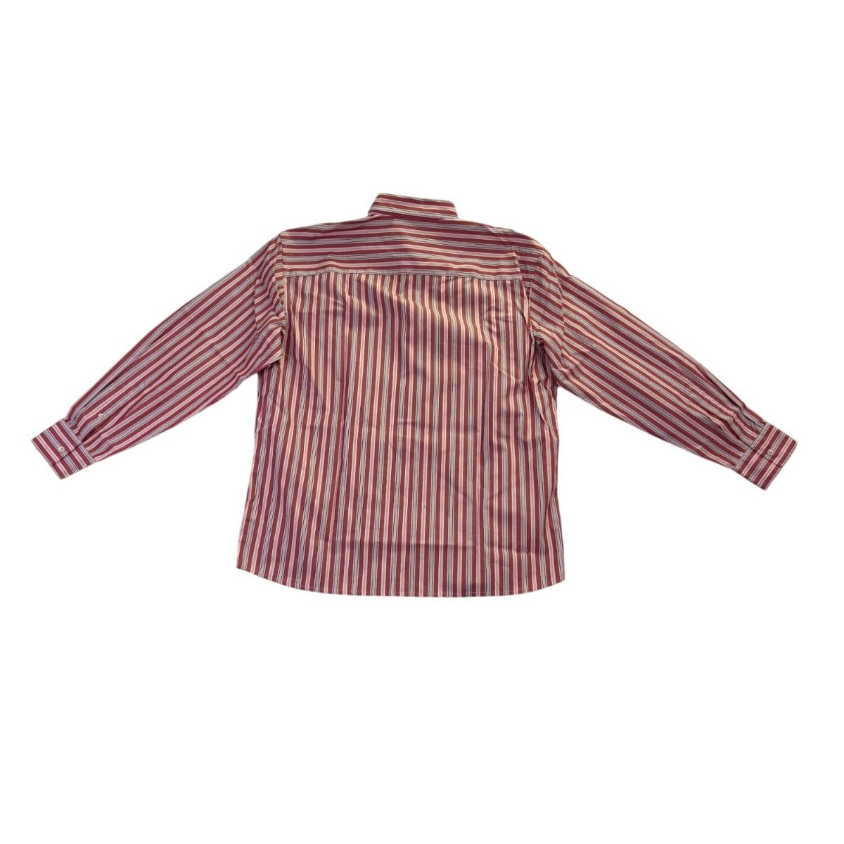 Faconnable Mens Red & White Cotton Striped Long Sleeve Button-Up Shirt Size XL
