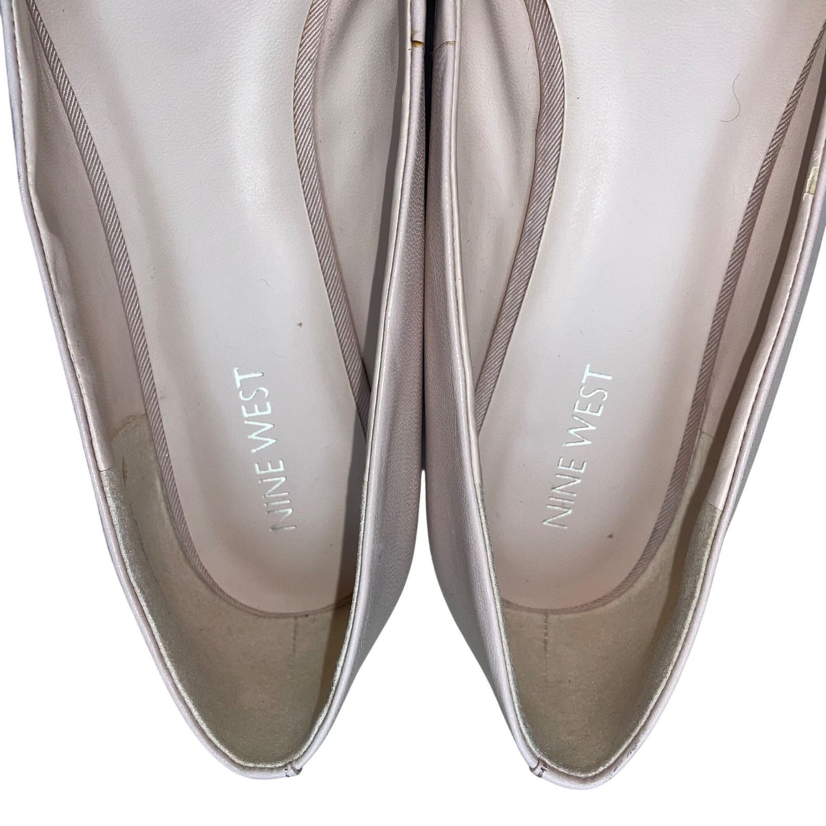 Nine West Women’s Pink Leather Slip-On Pointed Toe Onlee Ballet Flats Size 10M