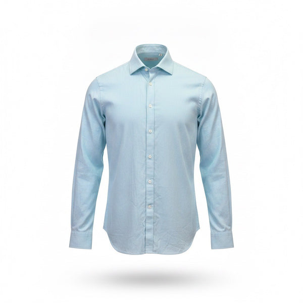 Michael Kors Mens Light Blue Cotton Blend Slim Fit Button-Up Dress Shirt Size L