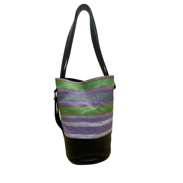 Tote Le Monde Women’s Multicolor Leather & Fabric Bucket Shoulder Bag