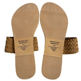 Steve Madden Women's Brown Woven Leather Strap Marvelous Flat Sandals Sz 9.5