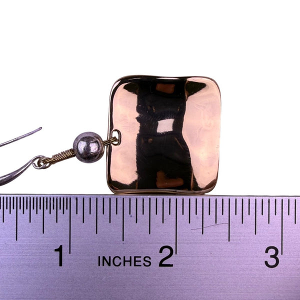 Robert Lee Morris RLM Soho Womens Gold Tone Hammered Square Dangle Earrings