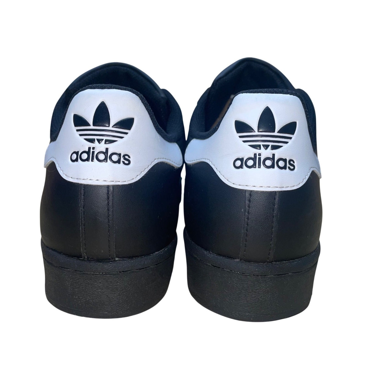 Adidas Men’s Black Leather White Stripes Superstar Shell Toe Sneakers Size 11