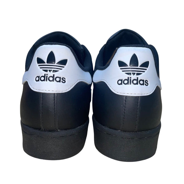 Adidas Men’s Black Leather White Stripes Superstar Shell Toe Sneakers Size 11