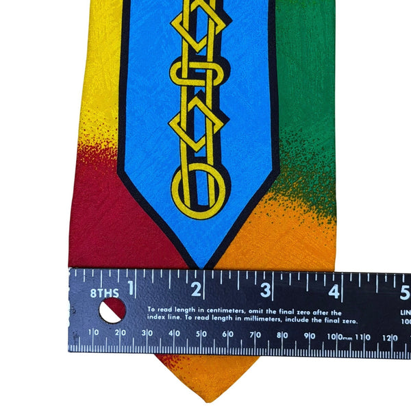 Rush Limbaugh Mens Multicolor Silk Tie No Boundaries Collection Chain Motif