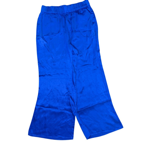 J.Crew Womens Blue Satin Jumpsuit With Halter Neck & Wide-Leg Pants Size S