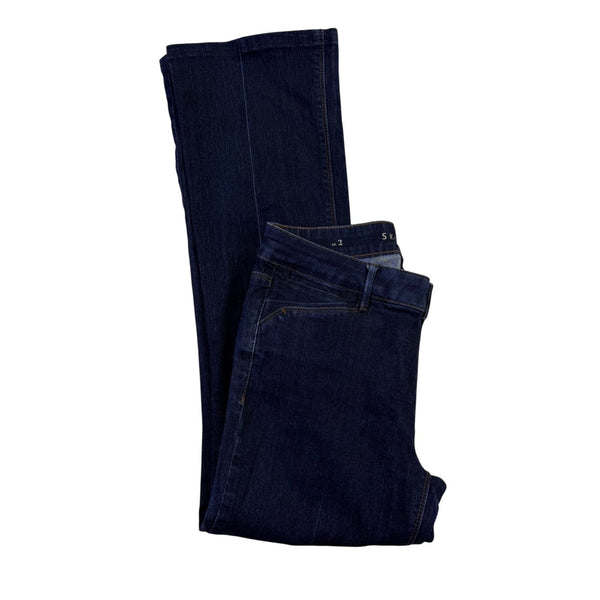 White House Black Market Womens Dark Blue Denim Skinny Flare Jeans Size 2
