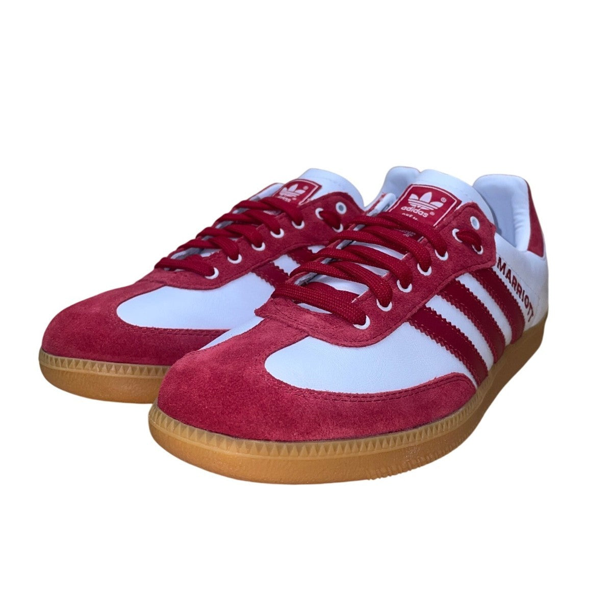 Mi Adidas Women’s Red Suede & White Leather Marriott Samba Sneakers Sz 8.5