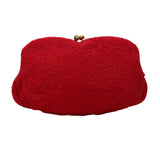 Saks Fifth Avenue Women’s Red Spiral Beaded Vintage Design Clasp Closure Pouch